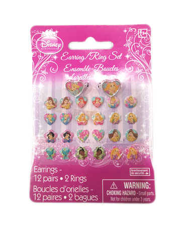Disney Princess Earring and Ring Set